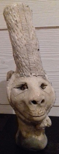 Sculpture titled "La Lionne Bigoudène…" by Buissonnières, Original Artwork, Ceramics