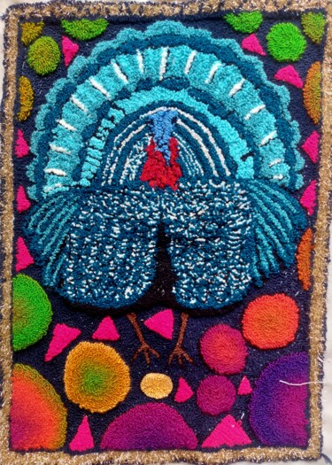 Textielkunst getiteld "The Turkey" door Buli Archibald Flash, Origineel Kunstwerk, Stof