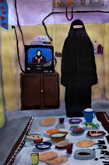 Malerei mit dem Titel "Who own this game?" von Burcu Panahi, Original-Kunstwerk, Acryl