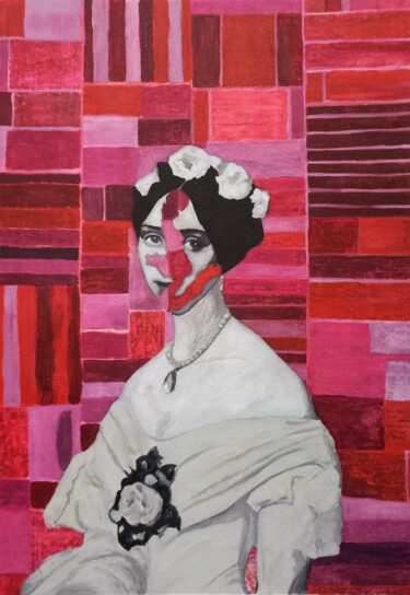 Painting titled "Rosa" by Burcu Panahi, Original Artwork, Acrylic
