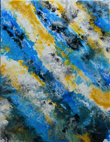 Malerei mit dem Titel "Farbenfluss - abstr…" von Burgstallers-Art - Alexandra Brehm, Original-Kunstwerk, Acryl Auf artwork_c…