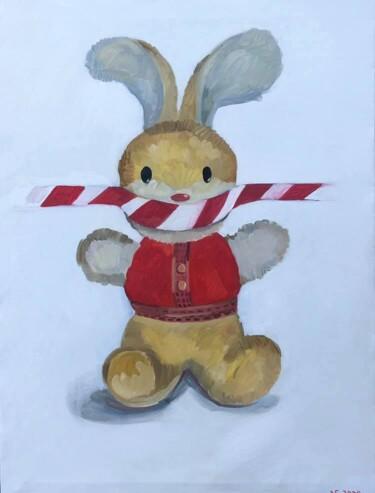 Peinture intitulée "Самоизоляция (заяц)" par Burtova Mariia, Œuvre d'art originale, Huile