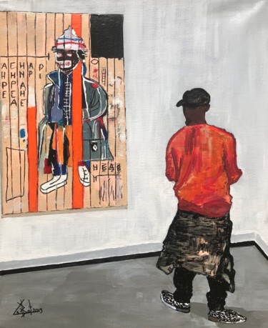 Malarstwo zatytułowany „Hommage à Basquiat” autorstwa Byam Le Bot, Oryginalna praca, Akryl