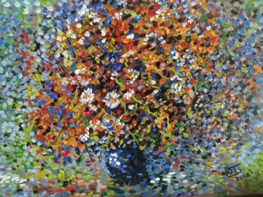 Картина под названием "Полевые цветы" - Юрий Быков, Подлинное произведение искусства, Масло