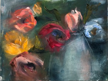 Pittura intitolato "Tulips" da Olha Stasiuk, Opera d'arte originale, Olio