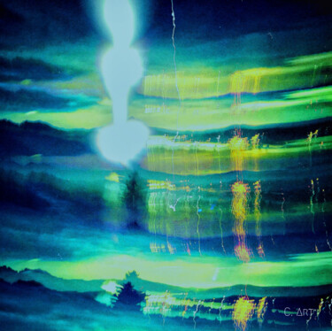 Photographie intitulée "Green night" par C. Art, Œuvre d'art originale, Light Painting