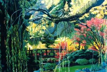 Peinture intitulée "jardin secret" par C.Gullace, Œuvre d'art originale, Huile