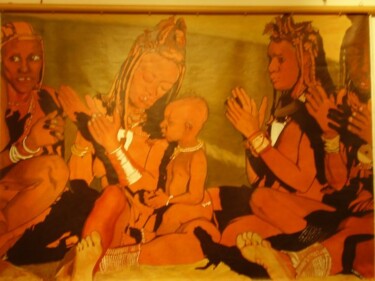 Malerei mit dem Titel "Les femmes de la Tr…" von C / Lulu, Original-Kunstwerk, Öl