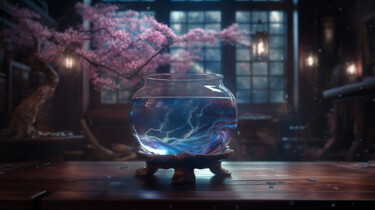数字艺术 标题为“Stormy glas with a…” 由C.Moonheart, 原创艺术品, AI生成的图像