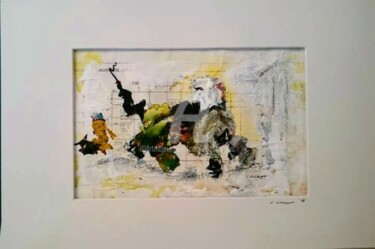 Collages intitolato ""Freunde" Acryl/Pap…" da Cäcilia Schlapper, Opera d'arte originale, Acrilico Montato su Cartone