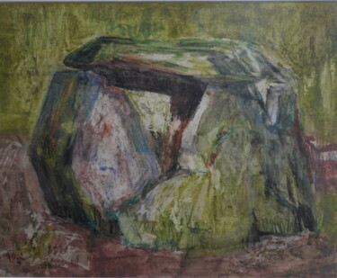 Malerei mit dem Titel "dolmen des trois pi…" von Gildas Cadic, Original-Kunstwerk, Bleistift