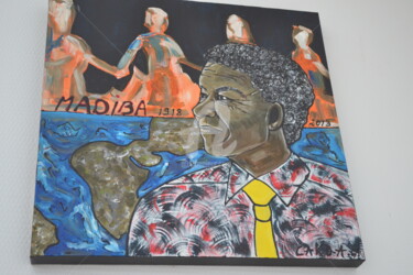 Peinture intitulée "MADIBA" par Cako-A, Œuvre d'art originale, Acrylique