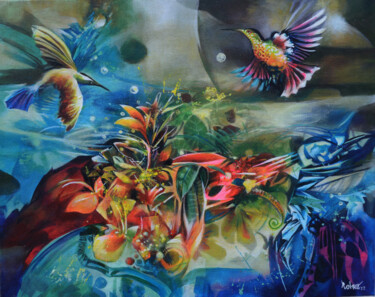 Peinture intitulée "fantasy" par Jorge Calero, Œuvre d'art originale, Acrylique