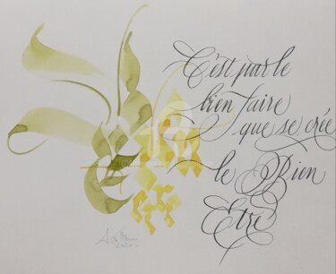 Drawing titled "Bien être" by Calli-Style, Original Artwork, Ink