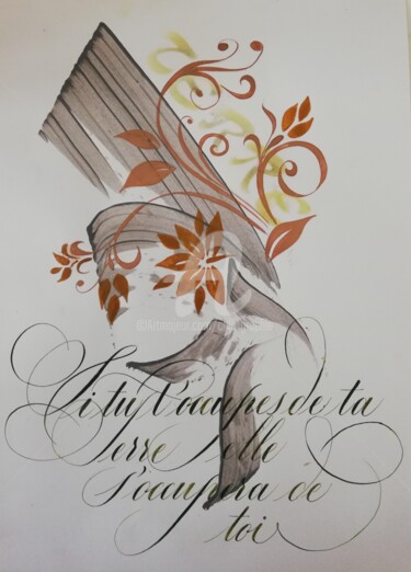 Tekening getiteld "La terre" door Calli-Style, Origineel Kunstwerk, Inkt