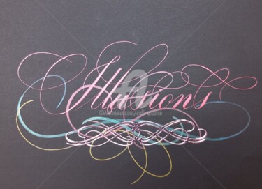 "Illusions" başlıklı Tablo Calli-Style tarafından, Orijinal sanat, Mürekkep