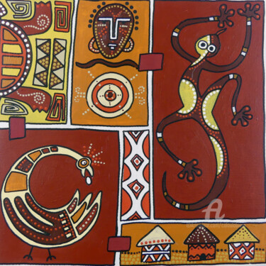 Pintura intitulada "Abieng" por Caloulabissa, Obras de arte originais, Acrílico
