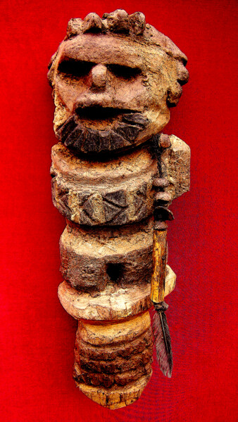 Sculptuur getiteld "voodoo # 58" door Cambrousse, Origineel Kunstwerk, Hout