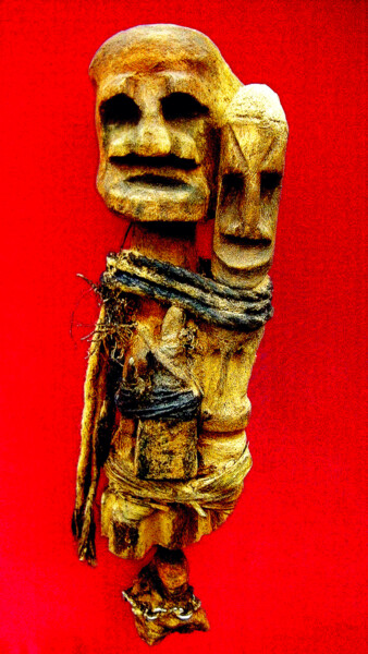 「voodoo # 60」というタイトルの彫刻 Cambrousseによって, オリジナルのアートワーク, ウッド