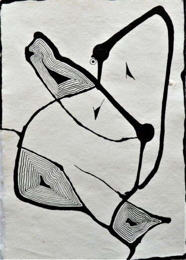 Drawing titled "Extrait 27" by Camille Escudero, Original Artwork, Ink