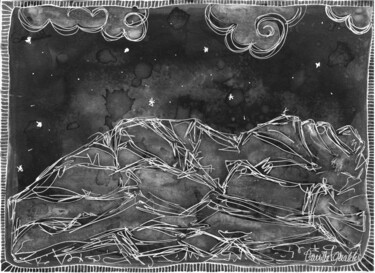 Рисунок под названием "Sainte Victoire dan…" - Camille Geraldes, Подлинное произведение искусства, Акрил