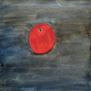Картина под названием "La pomme du soir" - Camille Rouschmeyer, Подлинное произведение искусства, Акварель