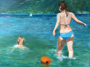 Pintura intitulada "Vacances au lac d'A…" por Camille Rouschmeyer, Obras de arte originais, Acrílico Montado em Armação em m…