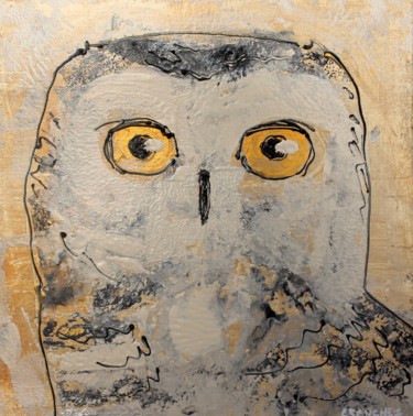 Pintura intitulada "Owl#01" por Camille Sanchez, Obras de arte originais, Acrílico