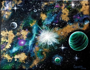 Painting titled "L'espace infini" by Camille Zéphyr, Original Artwork, Acrylic