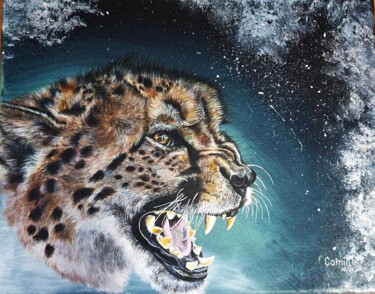 Schilderij getiteld "Guépard" door Camille Zéphyr, Origineel Kunstwerk, Acryl