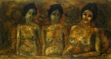 Peinture intitulée "3 donne" par Cam Brivio, Œuvre d'art originale, Huile