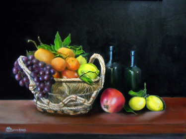 Painting titled "Cesto di Dicembre" by Cam Brivio, Original Artwork, Oil