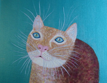 绘画 标题为“Curious Cat” 由Carla Dancey, 原创艺术品, 丙烯