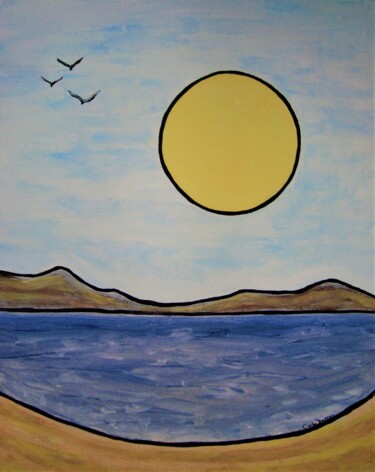 绘画 标题为“Serene Lake” 由Carla Dancey, 原创艺术品, 丙烯