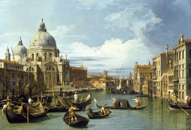 Pittura intitolato "L'entrée du Grand C…" da Canaletto, Opera d'arte originale, Olio