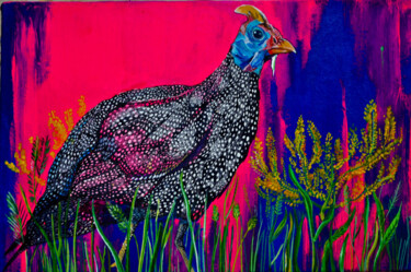 Painting titled ""Gallina de Guinea…" by Candela Calvin, Original Artwork, Acrylic