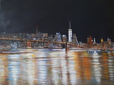 Painting titled "BROOKLYN" by Maryse Houppilliart, Original Artwork, Oil