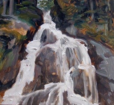 Painting titled "Moss Glen Falls" by Candy Barr, Original Artwork