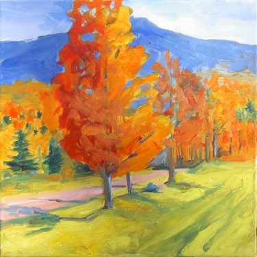 Painting titled "Blazing Maple" by Candy Barr, Original Artwork