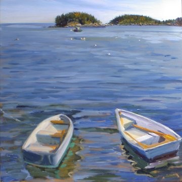 Painting titled "Two Boats" by Candy Barr, Original Artwork