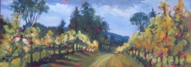 Painting titled "Mad River Vineyard" by Candy Barr, Original Artwork