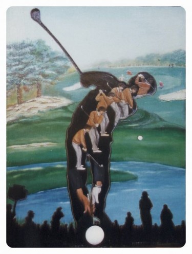 Schilderij getiteld "Golf" door Chantal Moisy (ChanTou), Origineel Kunstwerk