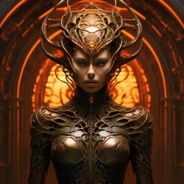 Digitale Kunst getiteld "Femme alien" door Caprice, Origineel Kunstwerk, AI gegenereerde afbeelding
