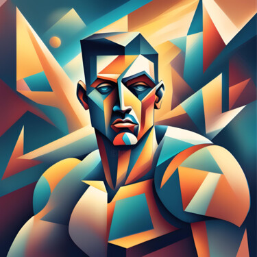 Arte digitale intitolato "cubisme homme" da Caprice, Opera d'arte originale, Immagine generata dall'IA
