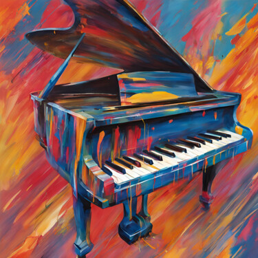 Arte digital titulada "Piano peinture" por Caprice, Obra de arte original, Imagen generada por IA
