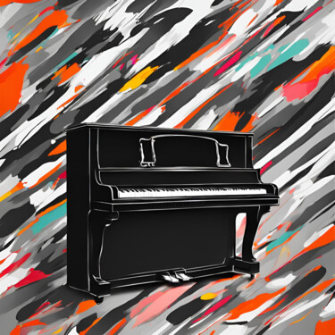 Arte digital titulada "Piano peinture abst…" por Caprice, Obra de arte original, Imagen generada por IA