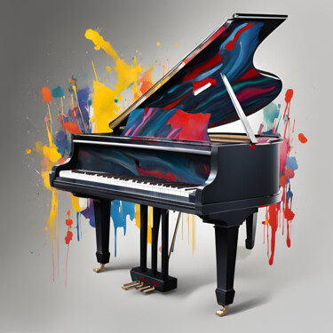 Arte digital titulada "Piano peinture colo…" por Caprice, Obra de arte original, Imagen generada por IA