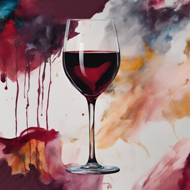 Arts numériques intitulée "Un peu de vin" par Caprice, Œuvre d'art originale, Image générée par l'IA