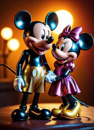 Arts numériques intitulée "Mickey and Minnie i…" par Caprice, Œuvre d'art originale, Image générée par l'IA
