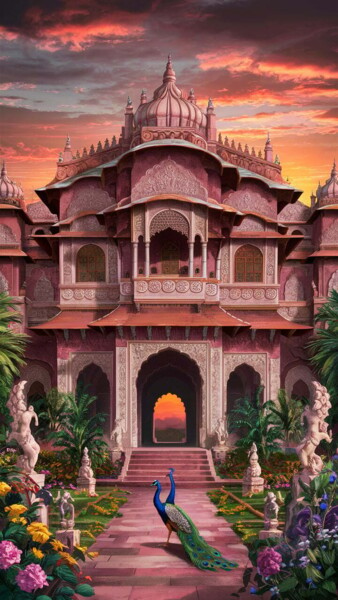 Digital Arts titled "un palais en inde" by Caprice, Original Artwork, AI generated image